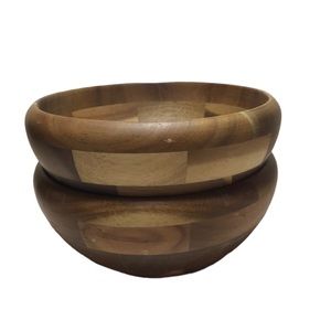 Wood salad bowls set